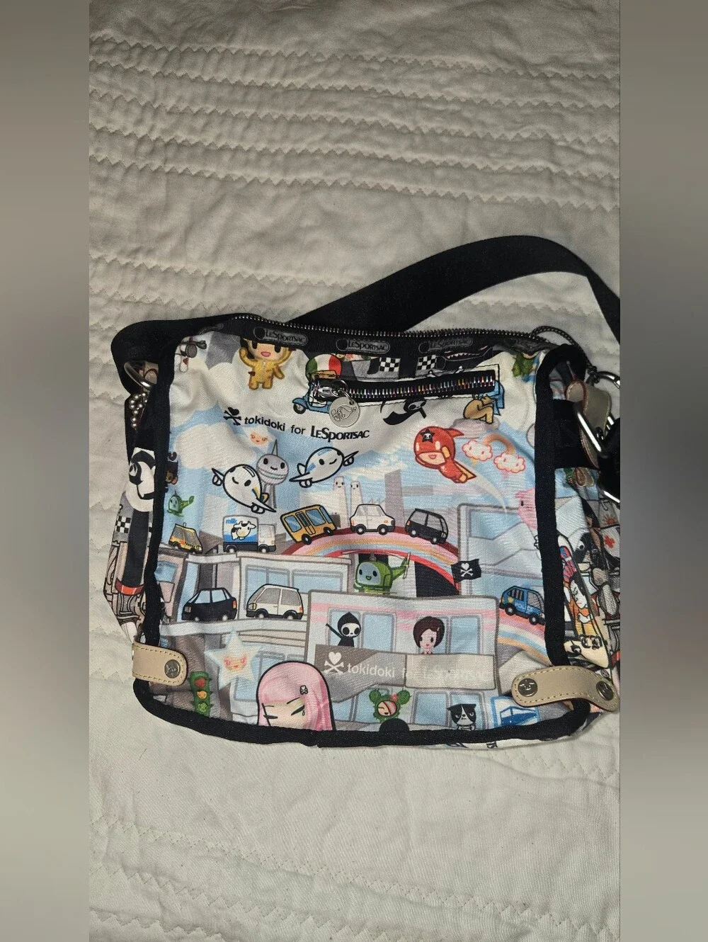 LeSportsac Tokidoki Multicolor Graphic Crossbody with Black Trim